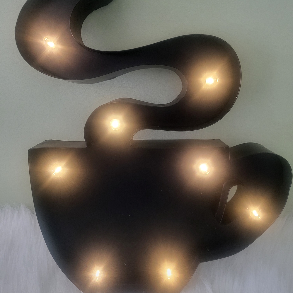 Black Coffee Cup LED Wall Light